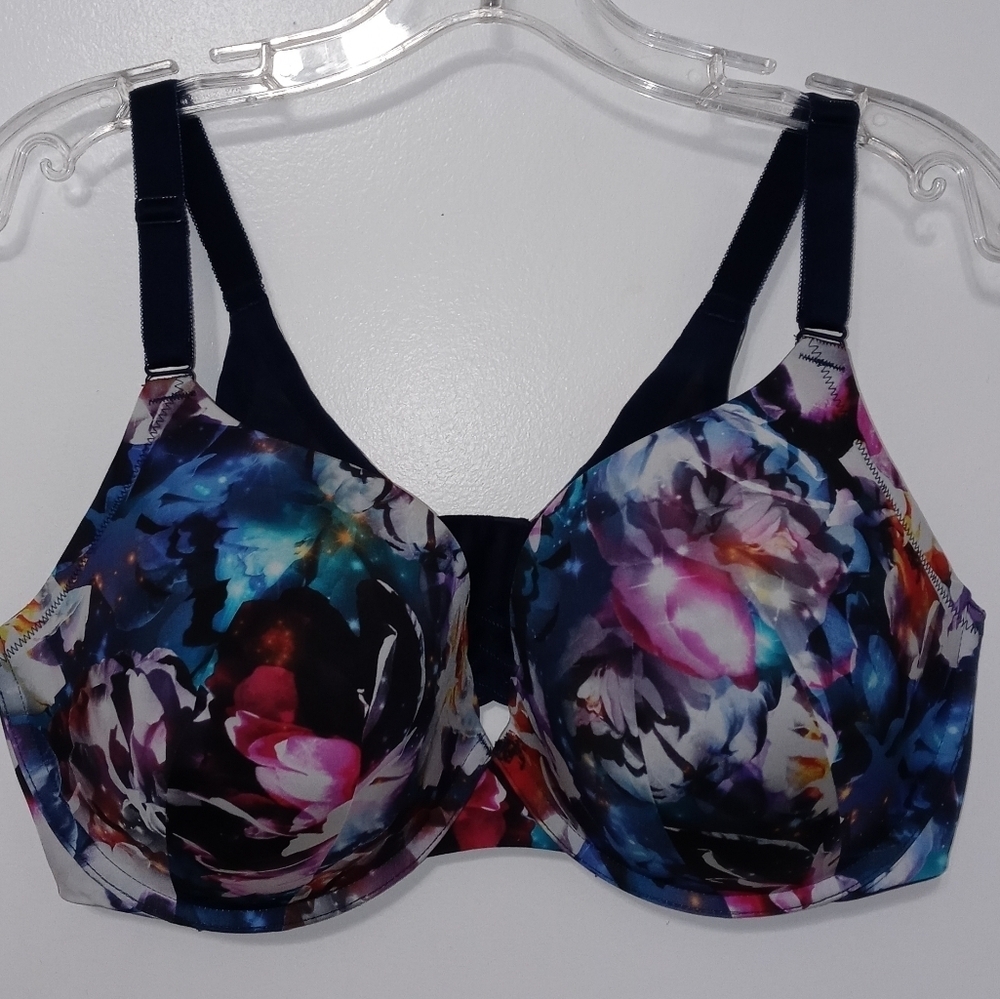 TORRID CURVE WATER COLOR UNDERWIRE PADDED BRA BACK CLOSURE 42DDD